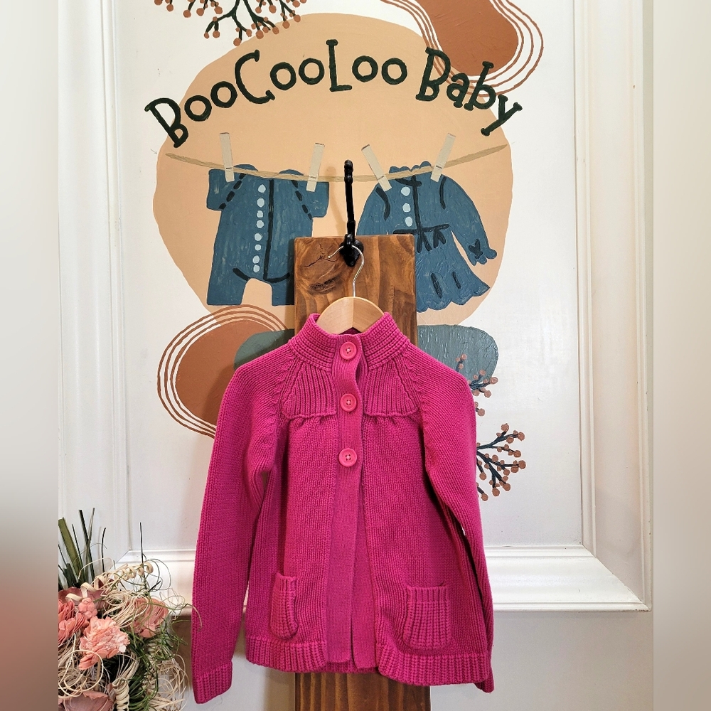 Osh Kosh B'gosh Pink Cable Knit Button-Up Cardigan